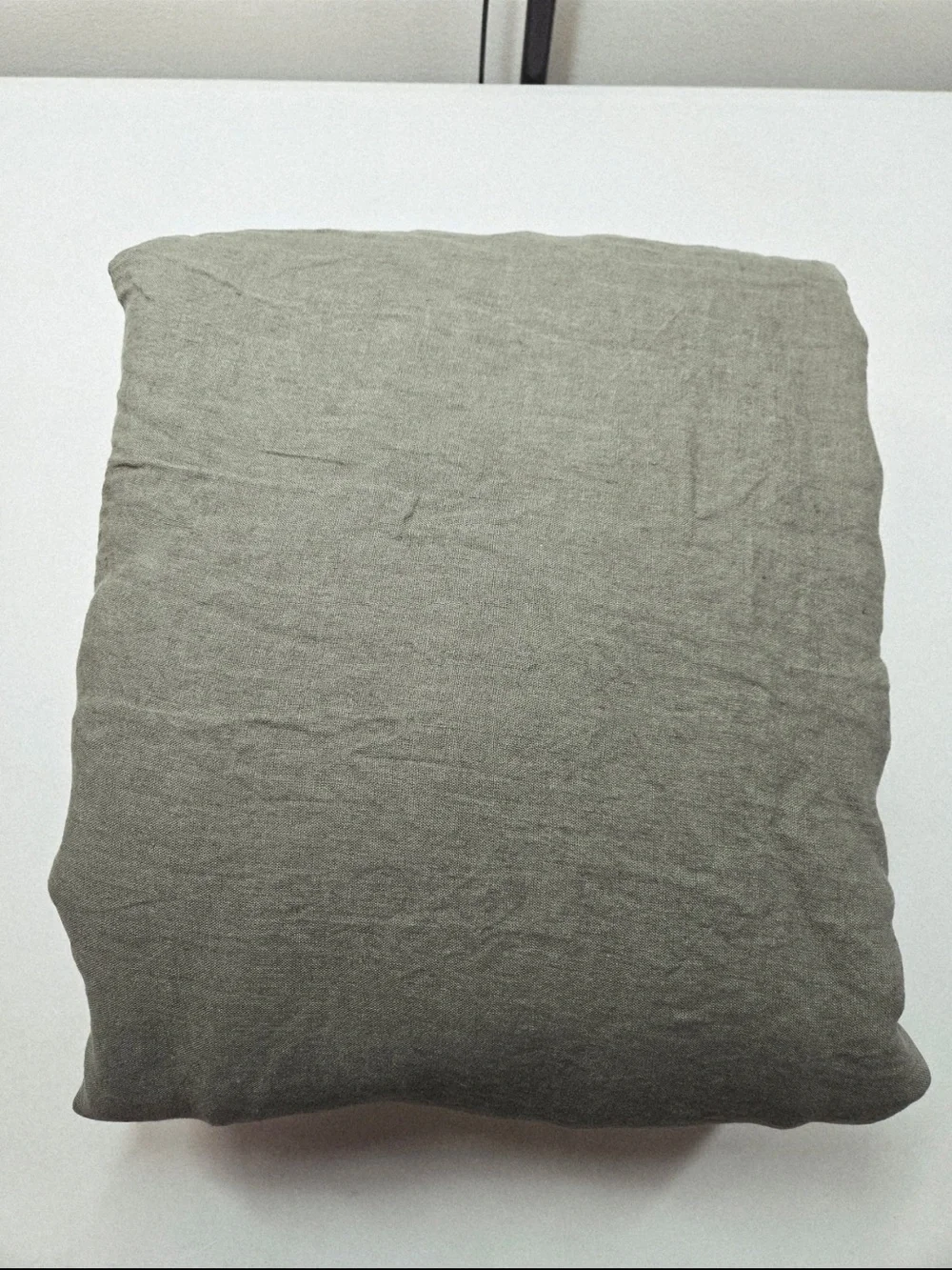 QUINCE European Linen Double Flange Duvet Cover Set Full/Queen Dusty Olive 0546